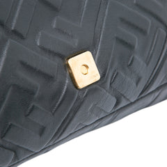 Large Zucca Embossed Leather Baguette Satchel