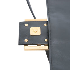 Large Zucca Embossed Leather Baguette Satchel