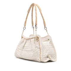 Woven Perforated Leather Shoulder Bag