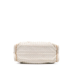 Woven Perforated Leather Shoulder Bag
