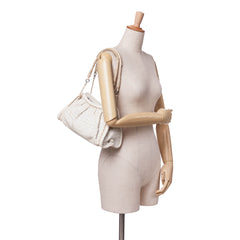 Woven Perforated Leather Shoulder Bag