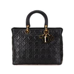 Large Lambskin Cannage Lady Dior