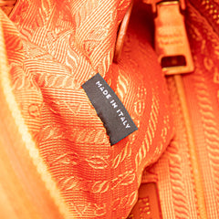 Saffiano Trimmed Tessuto Satchel