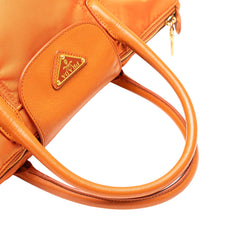 Saffiano Trimmed Tessuto Satchel
