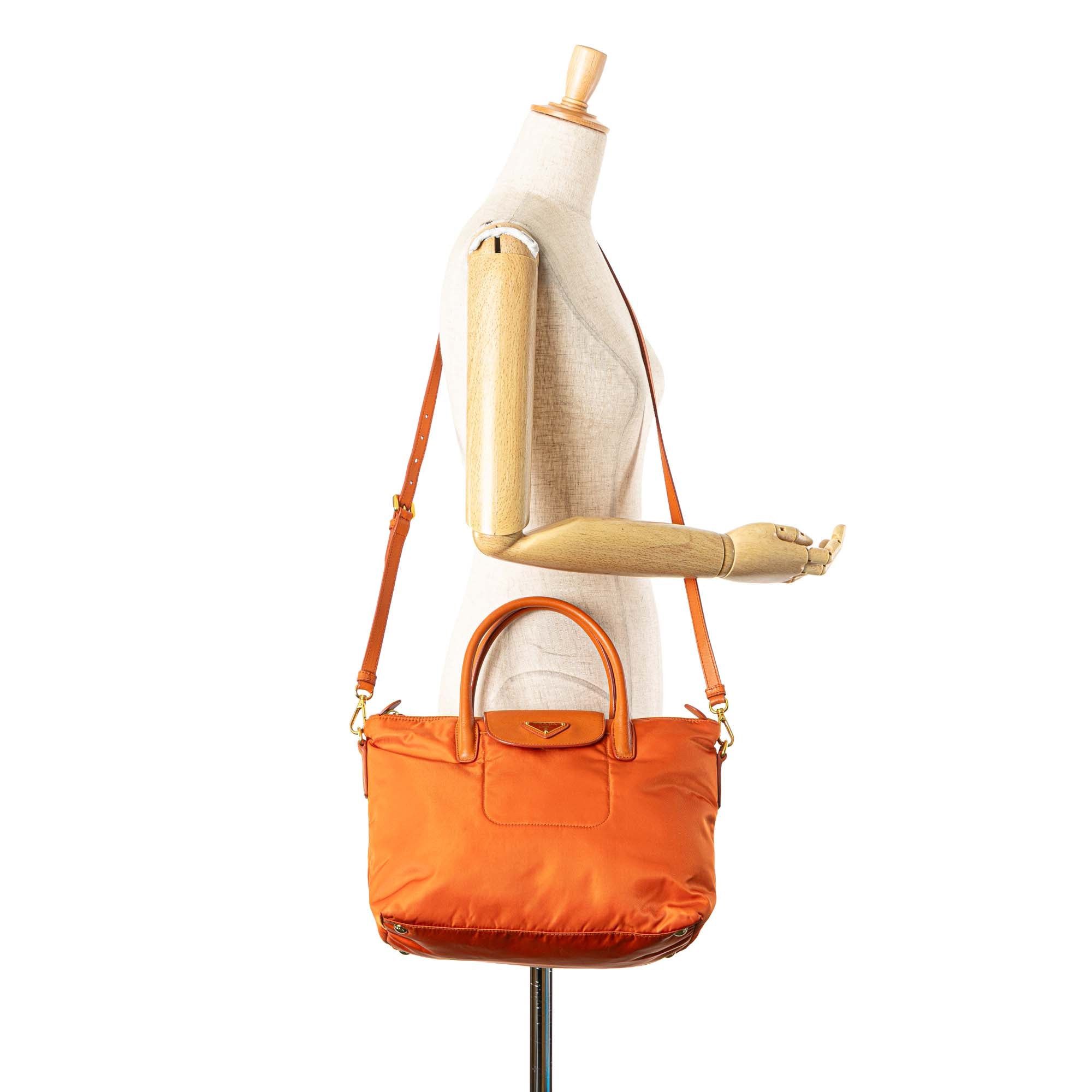 Saffiano Trimmed Tessuto Satchel