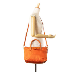 Saffiano Trimmed Tessuto Satchel