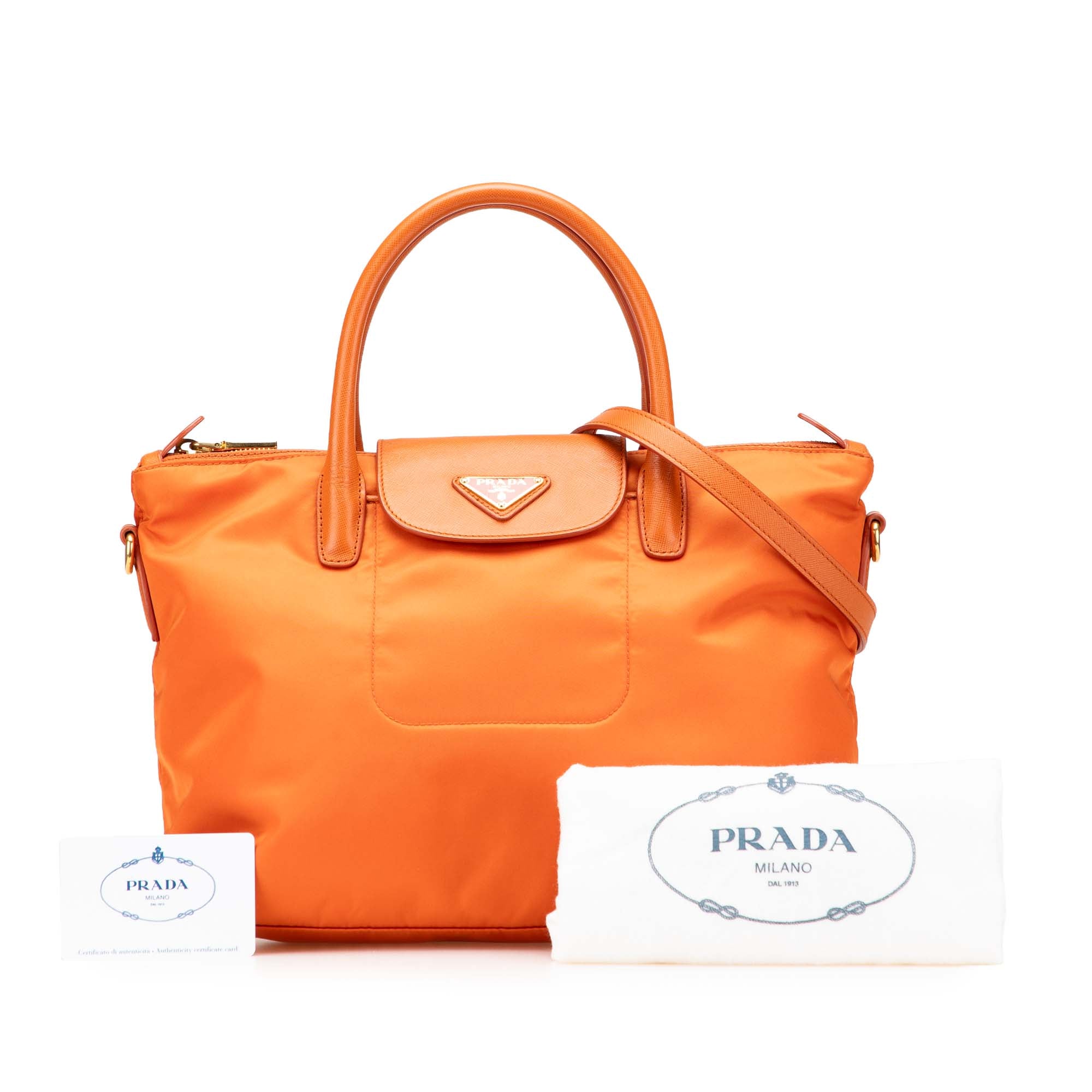 Saffiano Trimmed Tessuto Satchel