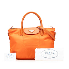 Saffiano Trimmed Tessuto Satchel
