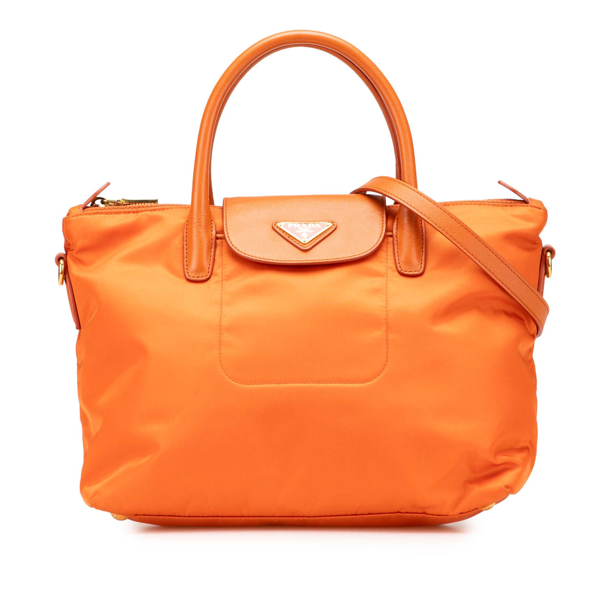 Saffiano Trimmed Tessuto Satchel