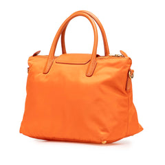 Saffiano Trimmed Tessuto Satchel