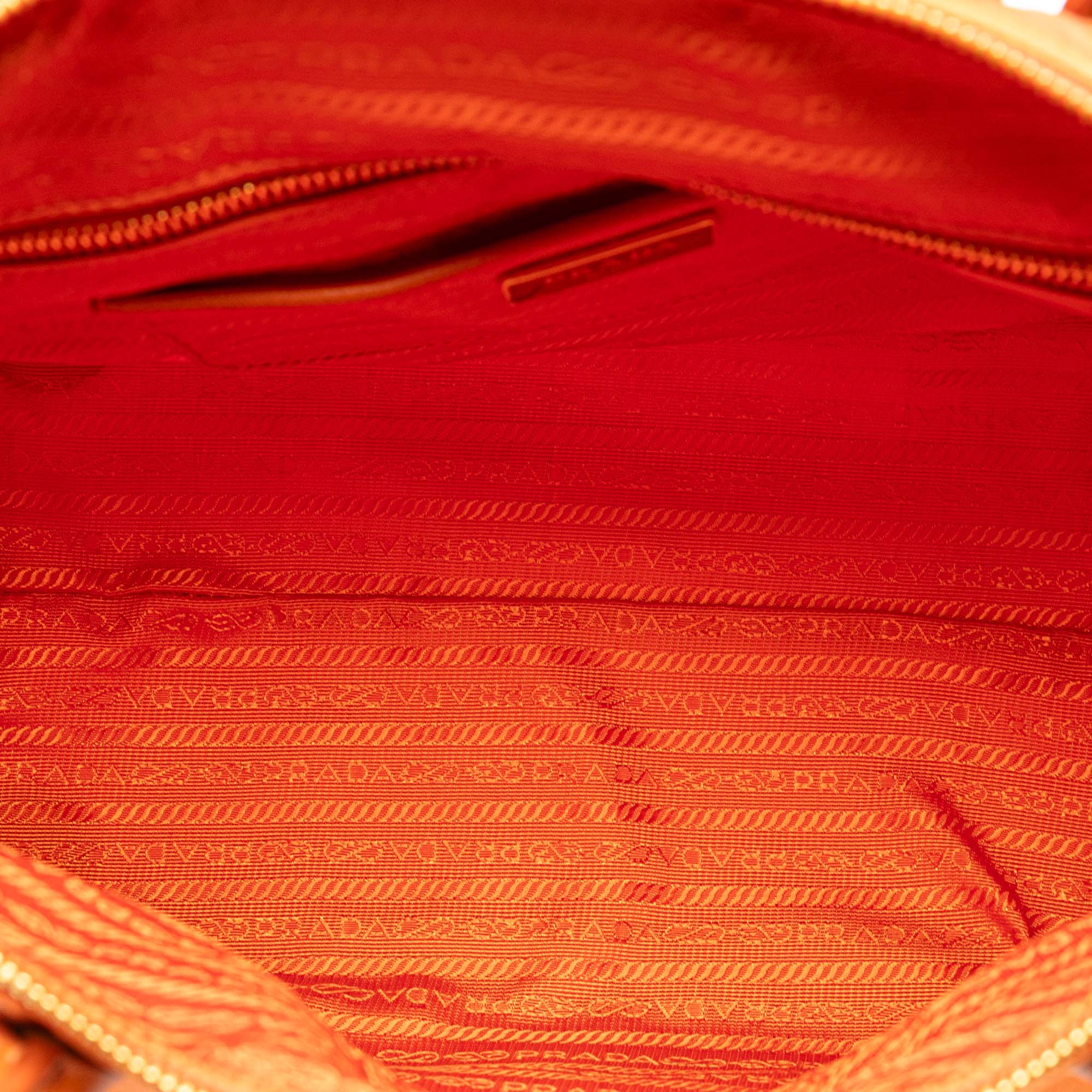 Saffiano Trimmed Tessuto Satchel