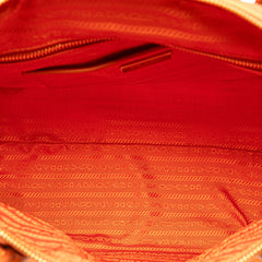 Saffiano Trimmed Tessuto Satchel