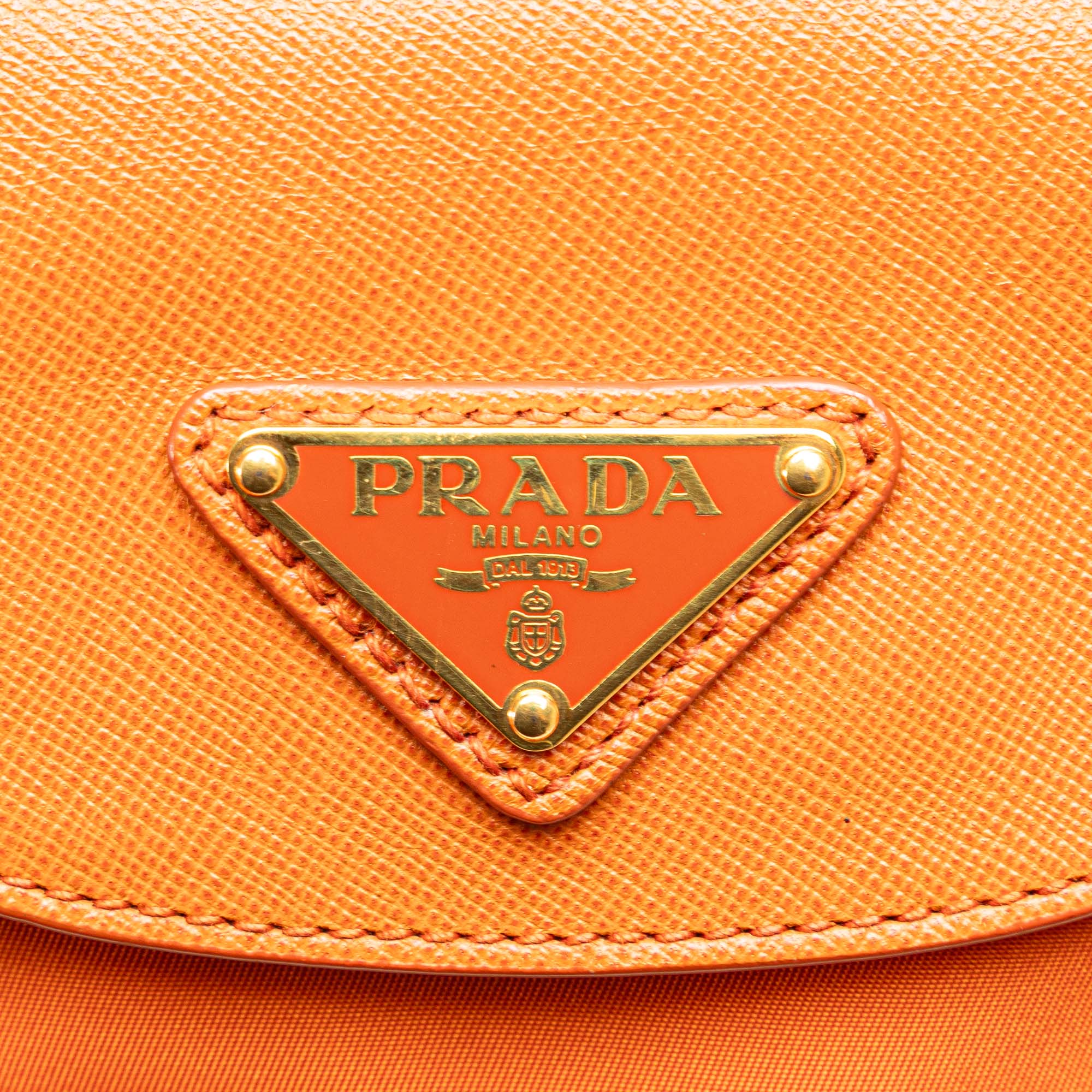 Saffiano Trimmed Tessuto Satchel