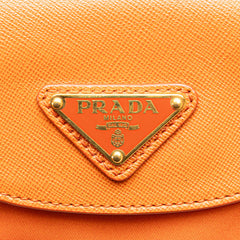 Saffiano Trimmed Tessuto Satchel