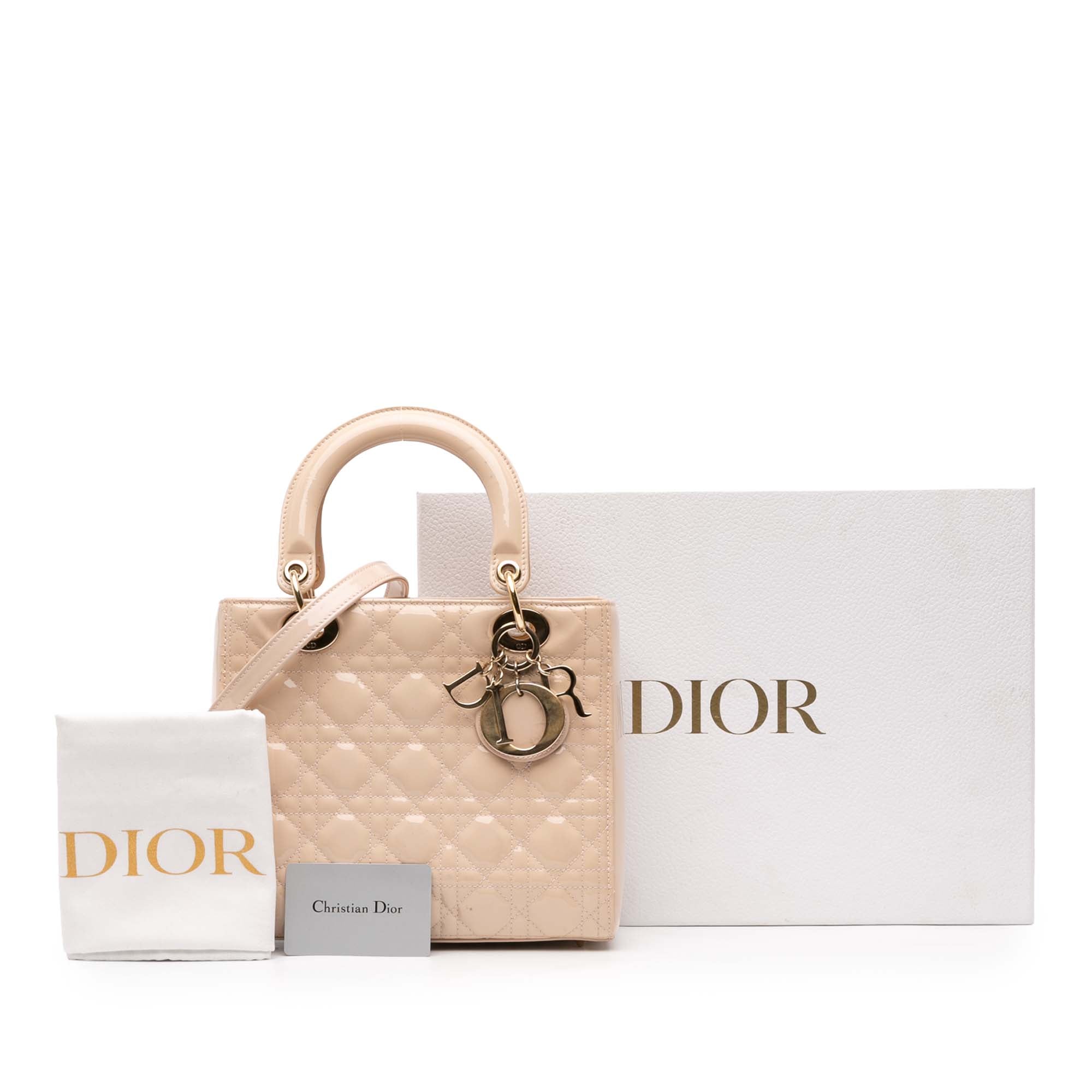 Medium Patent Cannage Lady Dior