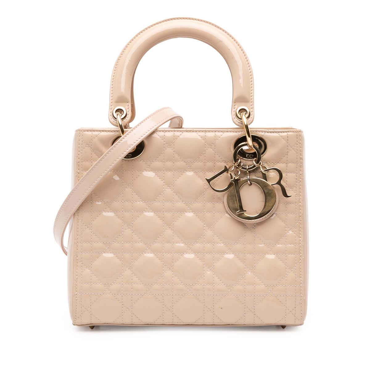 Medium Patent Cannage Lady Dior