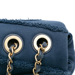 Jumbo Chevron Denim Fringe Coco Flap