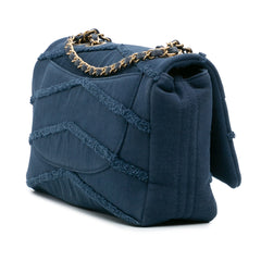 Jumbo Chevron Denim Fringe Coco Flap