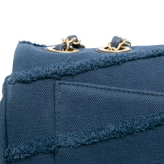 Jumbo Chevron Denim Fringe Coco Flap