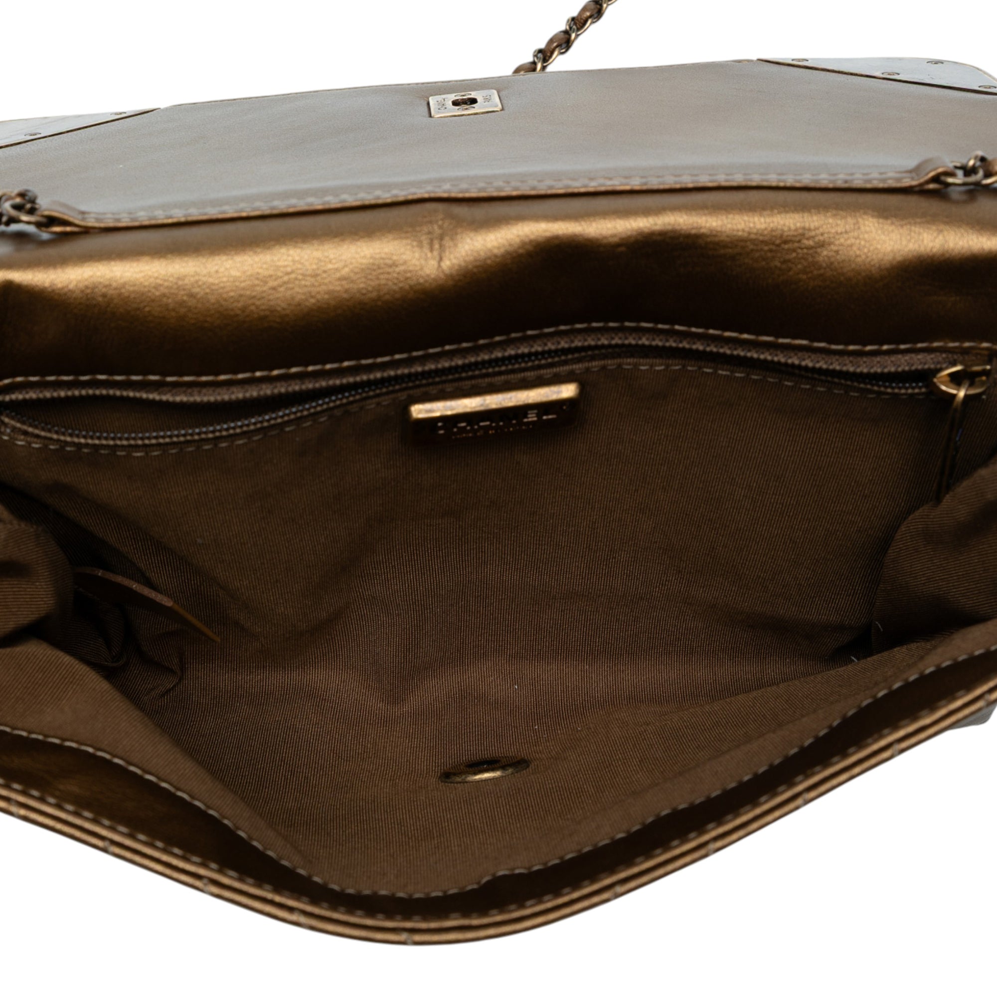 Calfskin Chevron Rock The Corner Flap