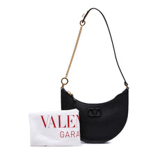 Mini Grainy Calfskin VLogo Hobo
