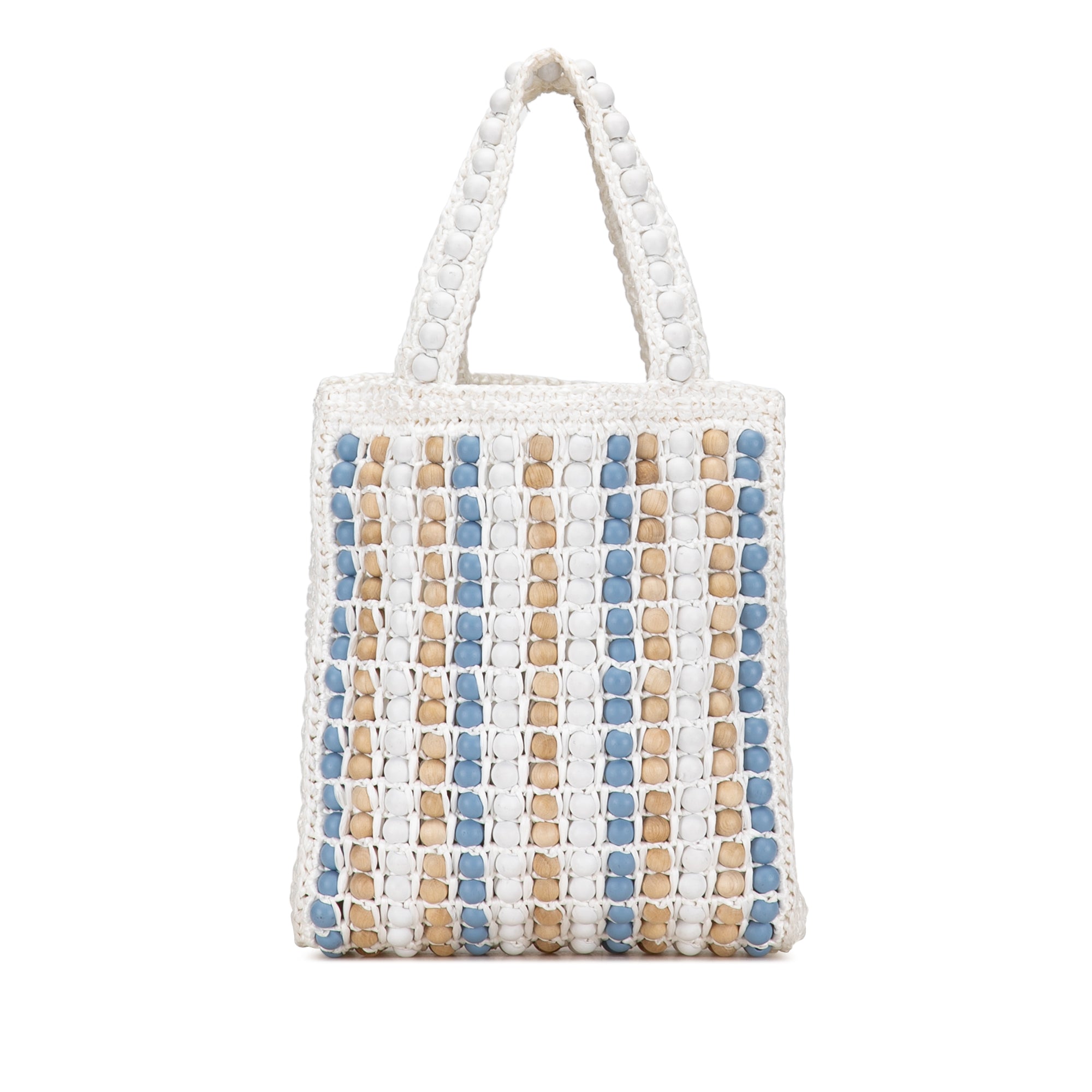 Beaded Raffia Logo Tote_2