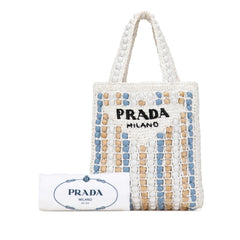 Beaded Raffia Logo Tote_7