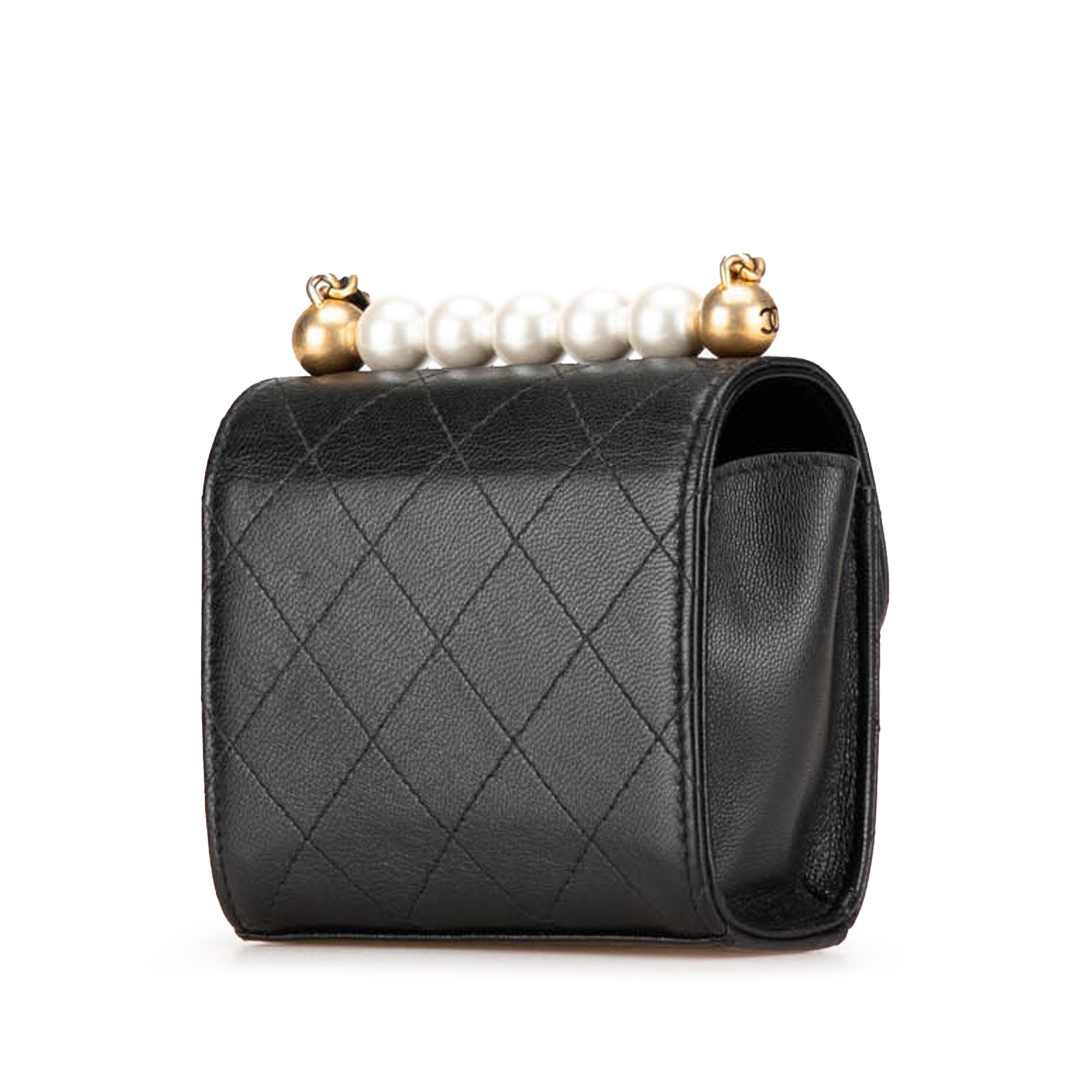 Mini Goatskin Chic Pearls Clutch On Chain