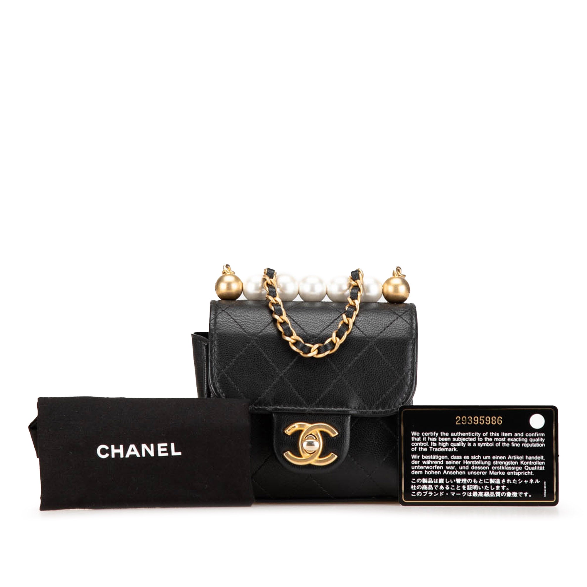 Mini Goatskin Chic Pearls Clutch On Chain