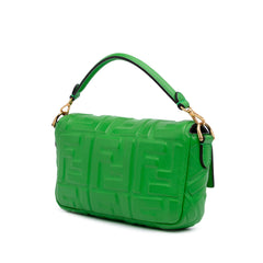 Mini Zucca Embossed Leather Baguette Satchel