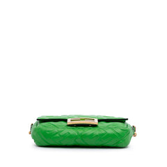 Mini Zucca Embossed Leather Baguette Satchel