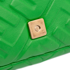 Mini Zucca Embossed Leather Baguette Satchel