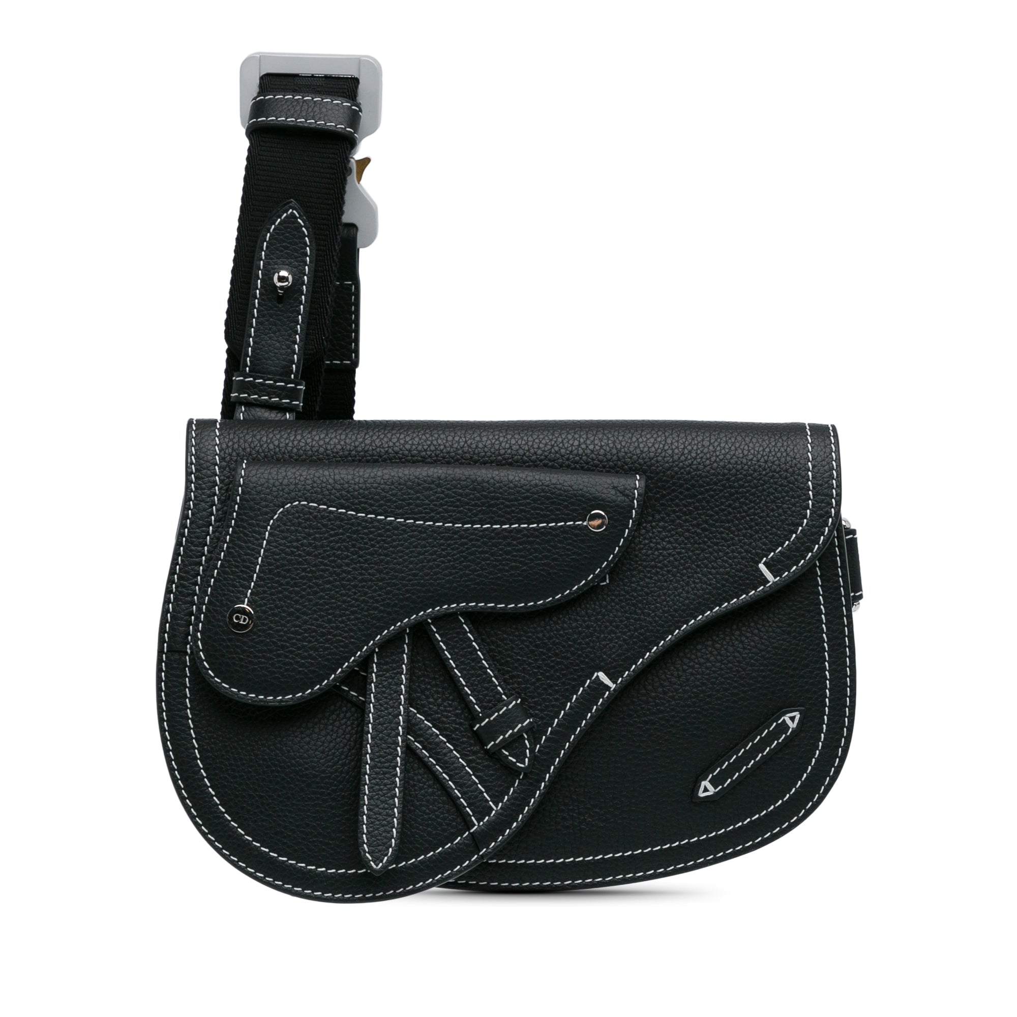 Kaws Grained Calfskin Saddle Pouch