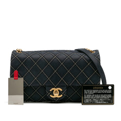 Medium Quilted Calfskin Triple Stitched Flap