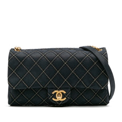 Medium Quilted Calfskin Triple Stitched Flap