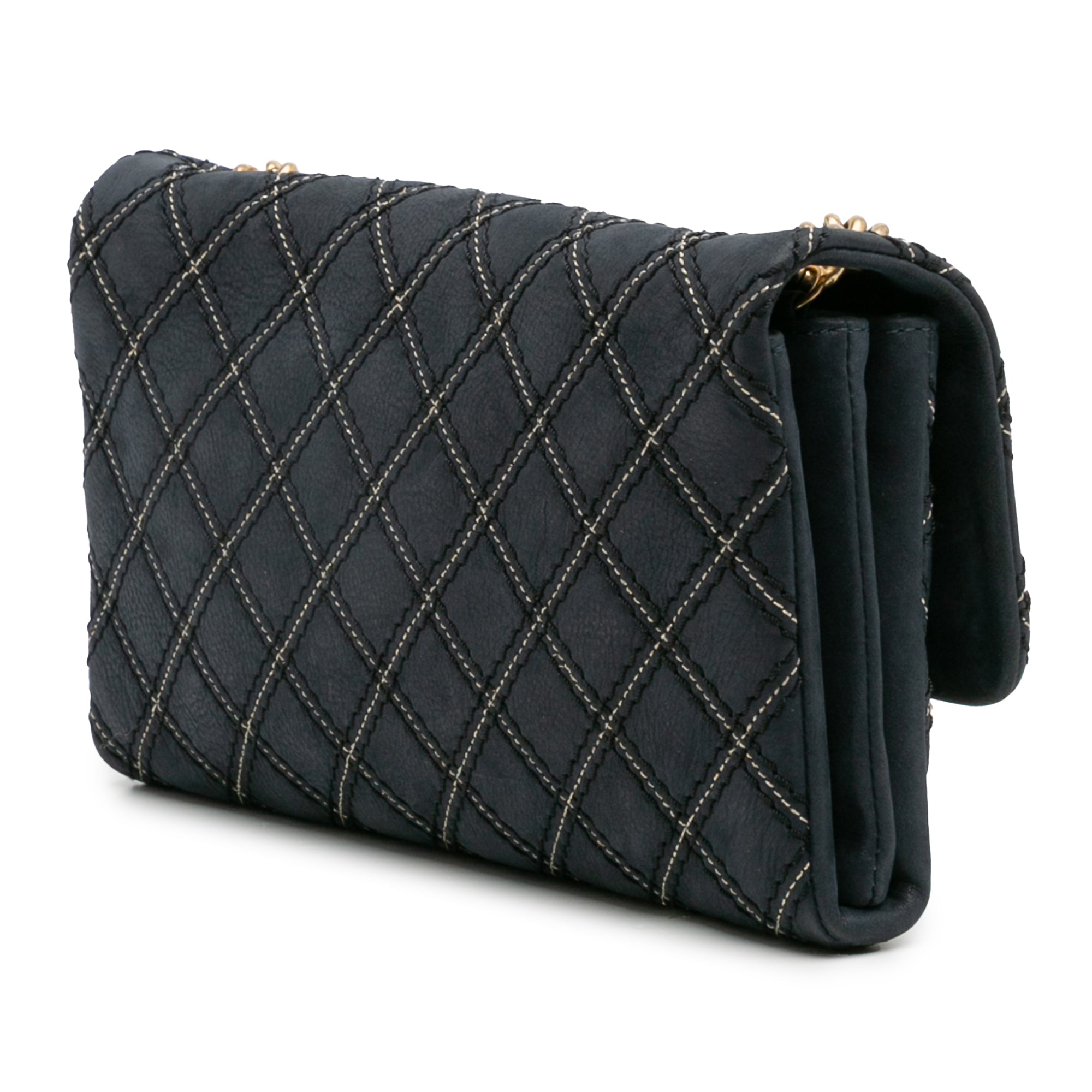 Medium Quilted Calfskin Triple Stitched Flap