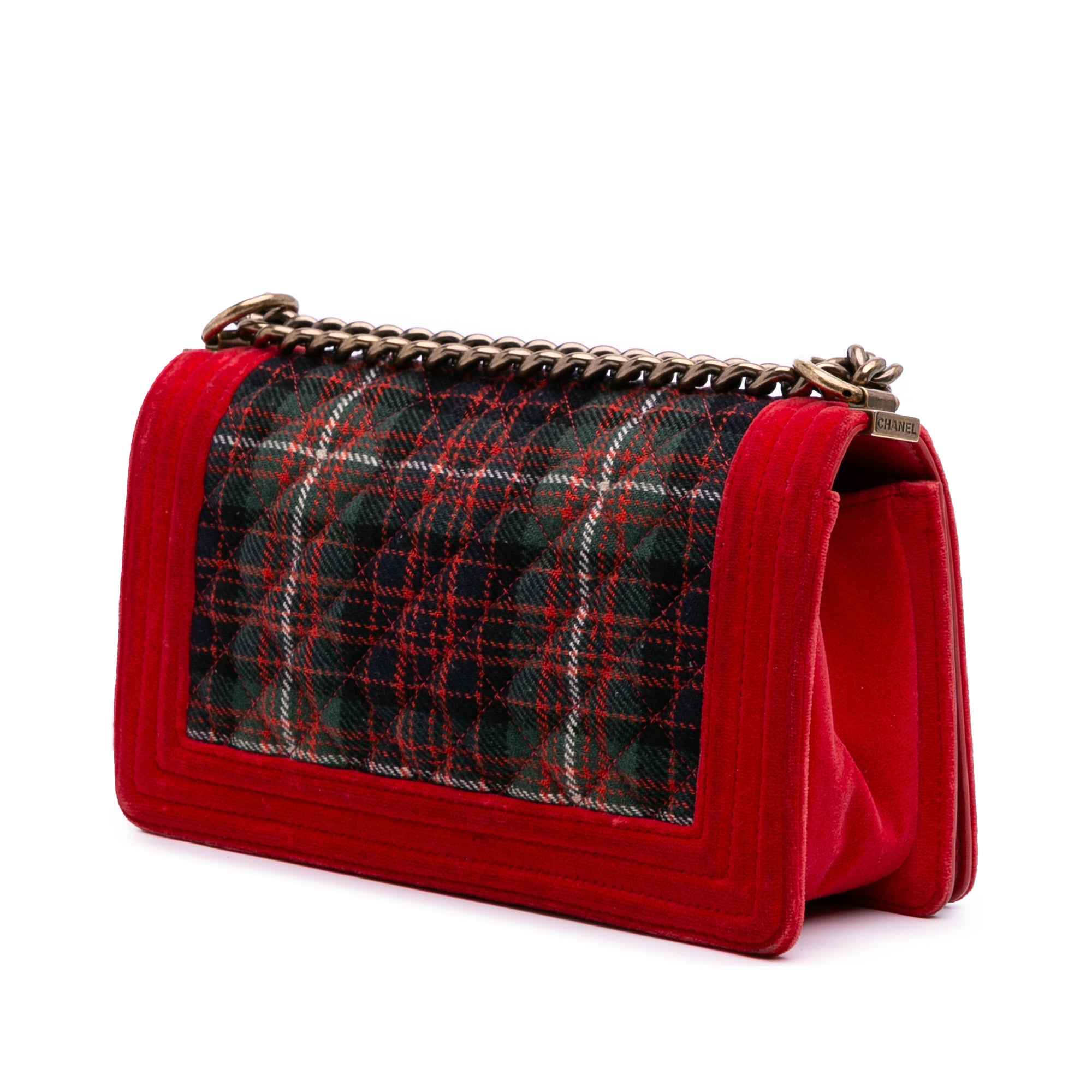 Old Medium Quilted Tweed and Velvet Boy Flap