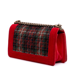 Old Medium Quilted Tweed and Velvet Boy Flap
