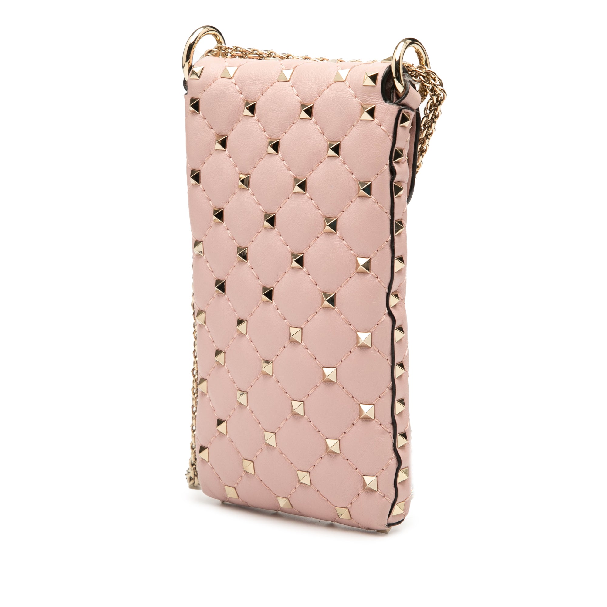 Lambskin Rockstud Spike Phone Case Crossbody