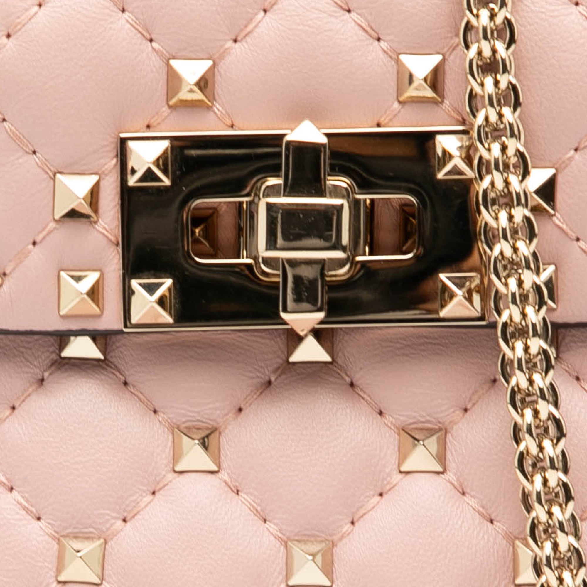 Lambskin Rockstud Spike Phone Case Crossbody