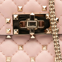 Lambskin Rockstud Spike Phone Case Crossbody