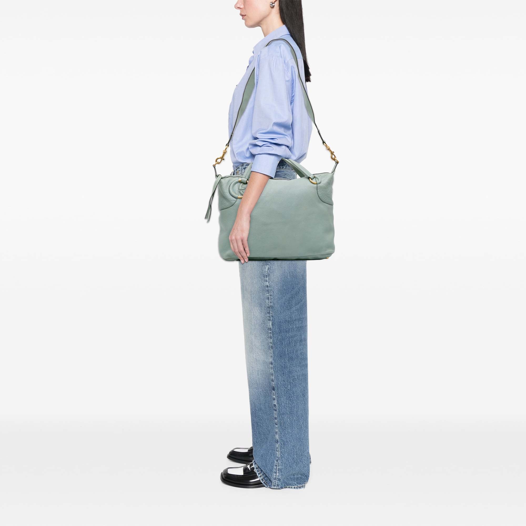 Leather Twill Satchel