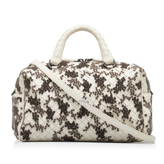 In Mist Intrecciato Flocked Velvet Bouquet Duffel Bag_0