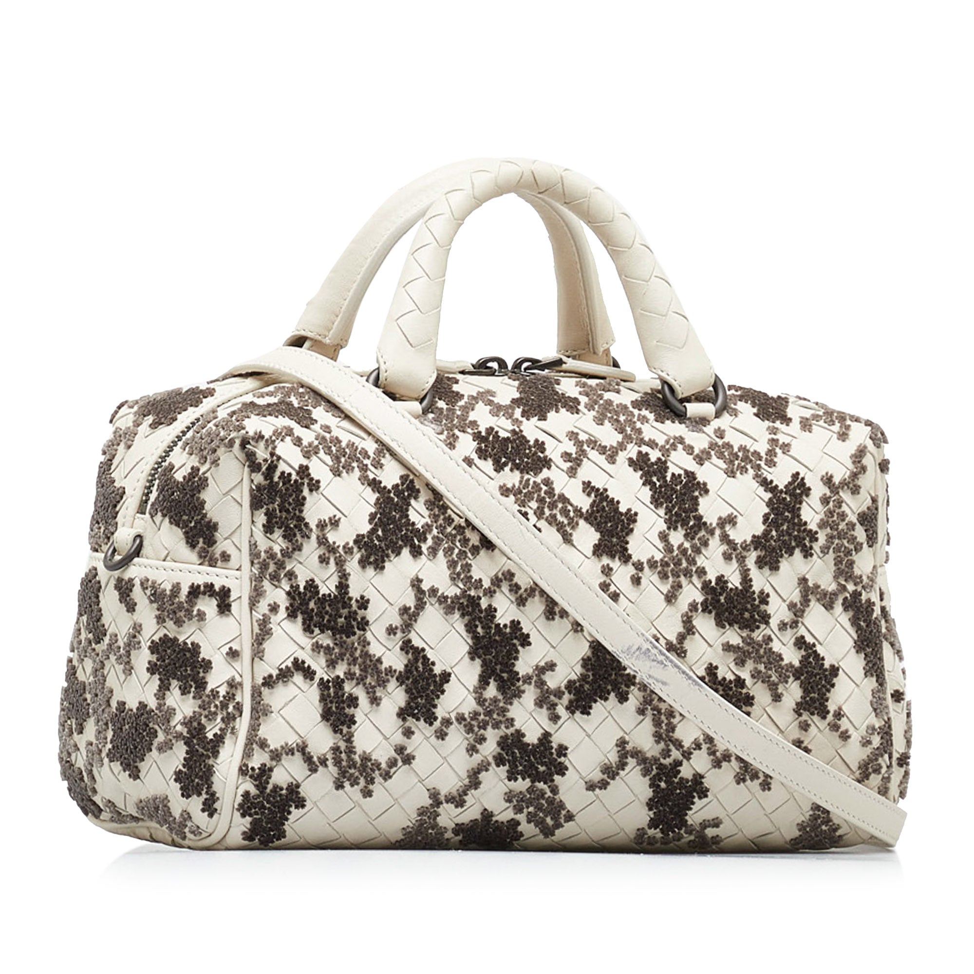 In Mist Intrecciato Flocked Velvet Bouquet Duffel Bag