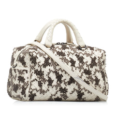 In Mist Intrecciato Flocked Velvet Bouquet Duffel Bag_1