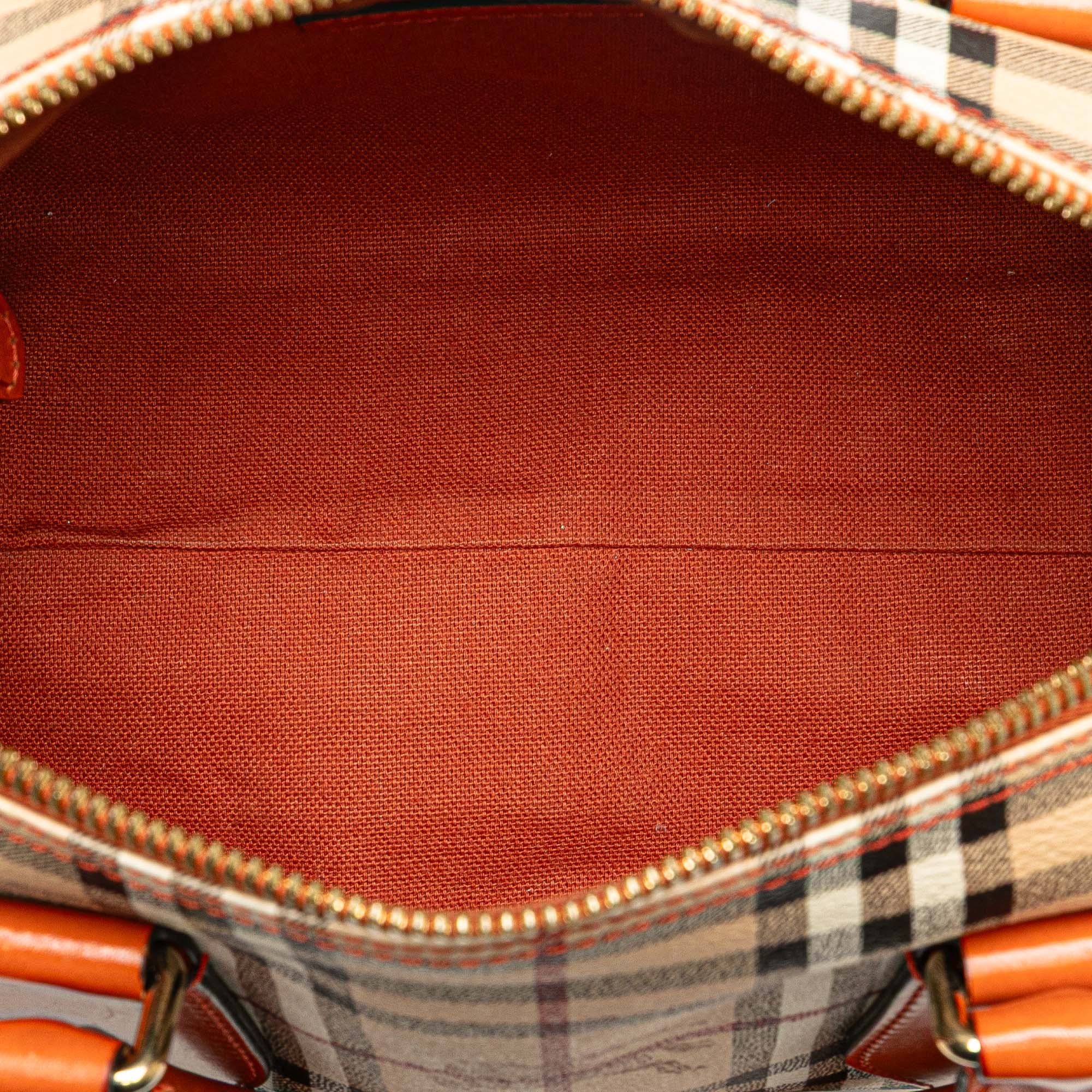 Small Haymarket Check Coated Canvas Blaze Satchel