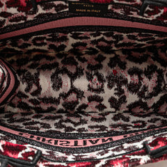 Mizza Small Embroidered Canvas Leopard Book Tote