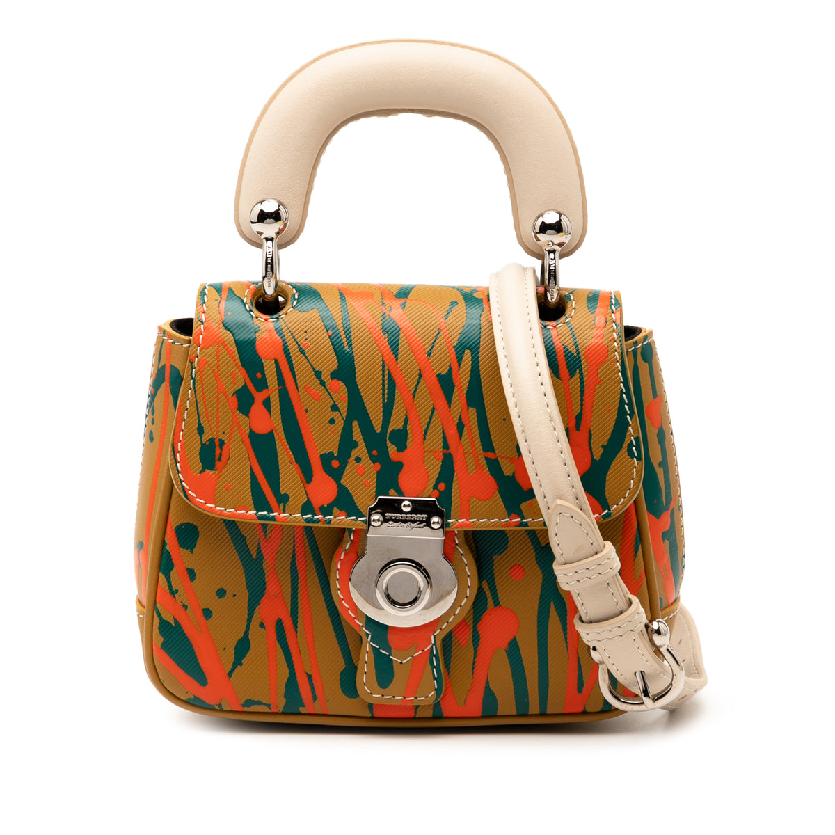 Mini Leather Splashed DK88 Top Handle Bag