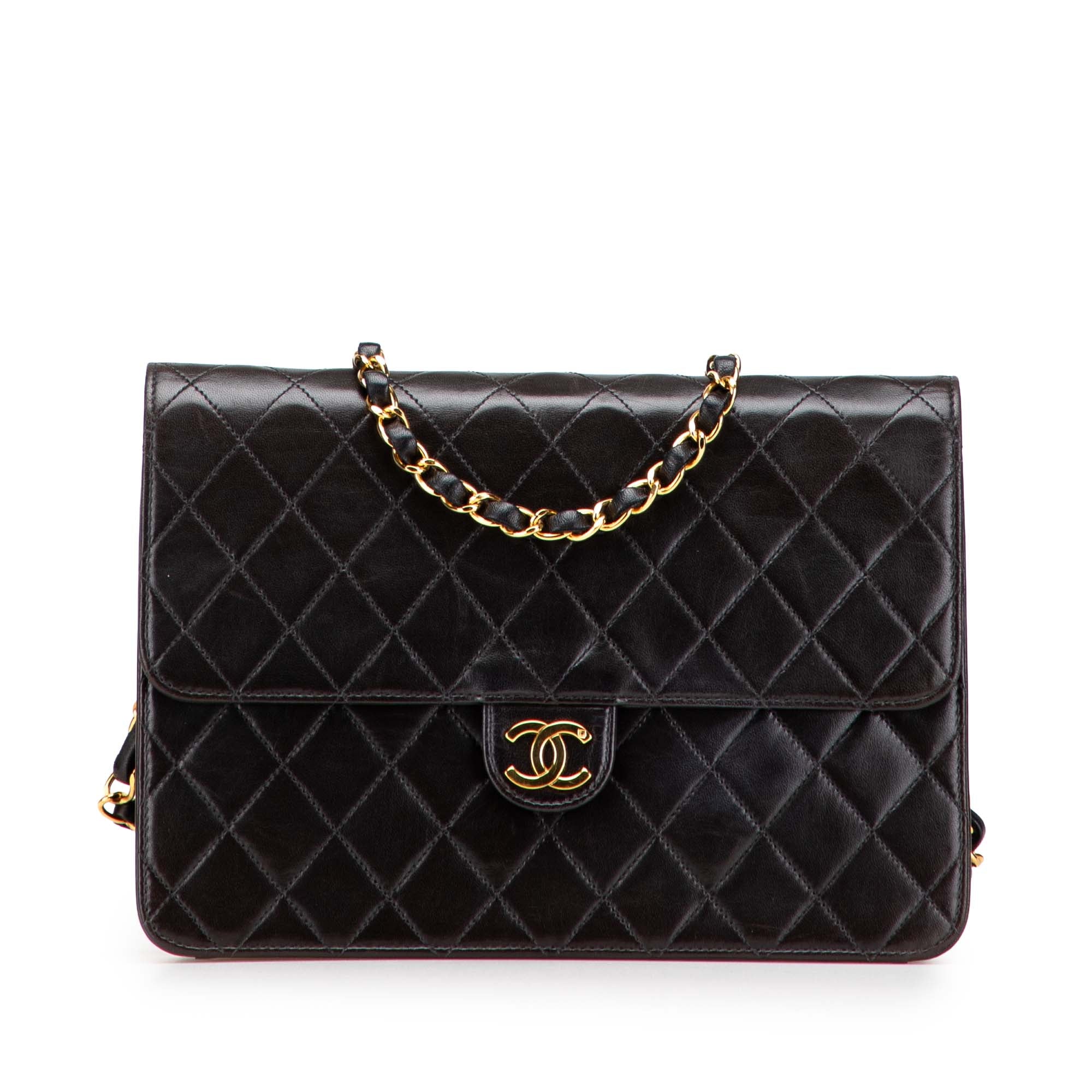Medium CC Quilted Lambskin Half Single Flap