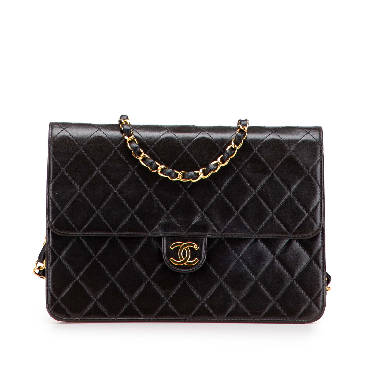 Medium CC Quilted Lambskin Half Single Flap